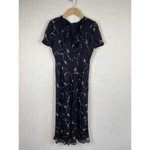 Donna Ricco 6p Babydoll Maxi Dress Short Sleeve Floral Whimsigoth Vtg Cottage